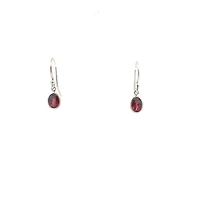 Silver Garnet Dangle Earrings