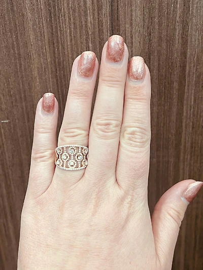 14K Rose Gold cttw White Diamond Ring