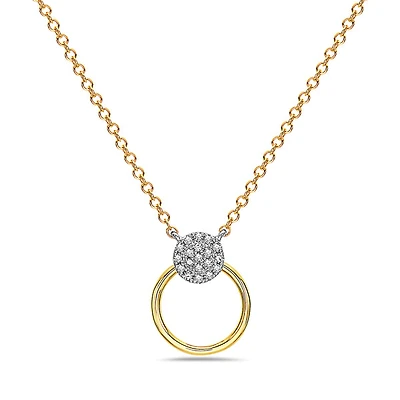 14K Yellow and White Gold 0.05 cttw Diamond Pendant