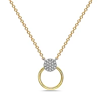 14K Yellow and White Gold 0.05 cttw Diamond Pendant