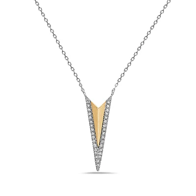 14K White and Yellow Gold Diamond Pendant