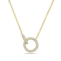 14K Gold Diamond Circle / Infinity / Eternity Pendant