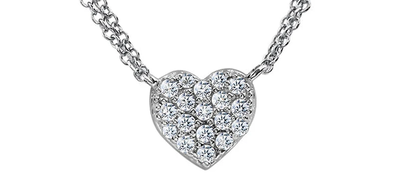 Sterling Silver 0.13cttw Diamond Necklace