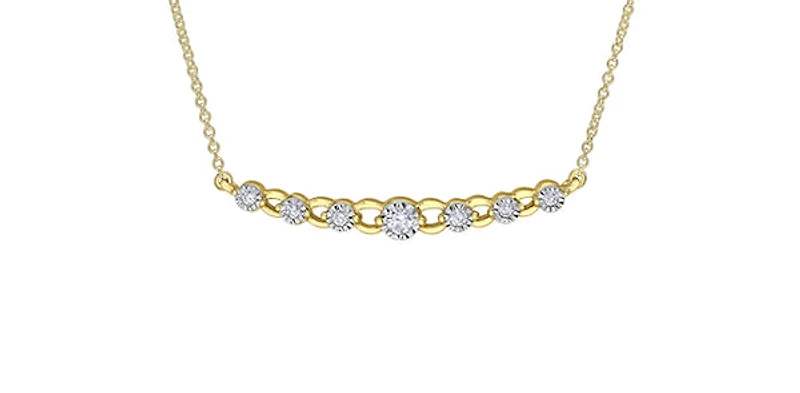10K Yellow & White Gold 0.18 cttw Diamond Necklace
