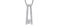 10K White Gold 0.30 cttw Canadian Diamond Pendant, 18"