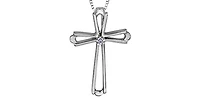 10K White Gold 0.01cttw Diamond Cross Pendant - 18"