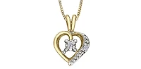 10K Yellow Gold Diamond Heart Necklace