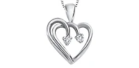 10K White Gold 0.03 cttw Diamond Heart Pendant