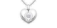 10K White Gold 0.20 cttw Diamond Heart Pulse Pendant