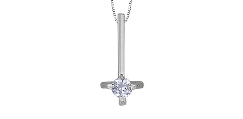 10K White Gold 0.035 cttw Diamond Pendant