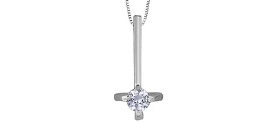 10K White Gold 0.035 cttw Diamond Pendant