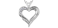 10K White Gold 0.04cttw Diamond Heart Pendant - 18"