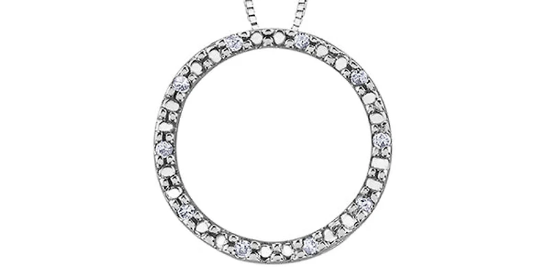 10K White Gold 0.05cttw Diamond Eternity Pendant - 18"