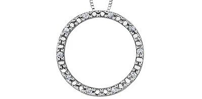10K White Gold 0.05cttw Diamond Eternity Pendant - 18"