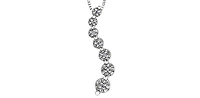 10K White Gold 0.04 cttw Diamond Journey Pendant, 18"
