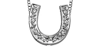 10K White Gold 0.06 cttw Diamond Horeshoe Pendant