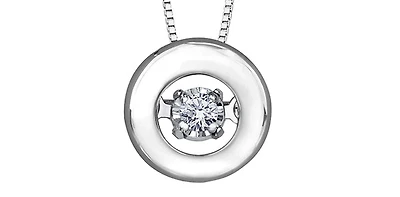 10K White Gold 0.04 cttw Diamond Pendant