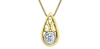10K Yellow Gold 0.10 Diamond Solitaire Pendant - 18"