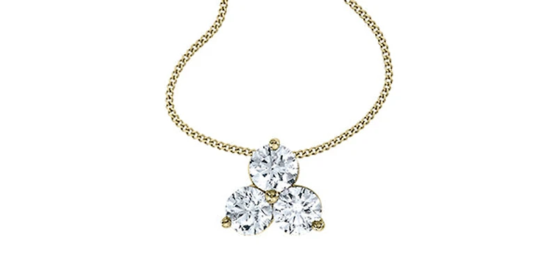 14K Yellow Gold 0.24cttw Canadian Diamond Pendant, 18"