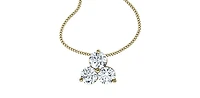 14K Yellow Gold 0.24cttw Canadian Diamond Pendant, 18"