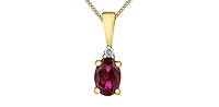 10K Yellow Gold Ruby and Diamond Necklace, 18"