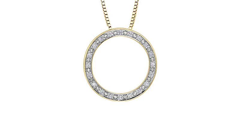 10K Yellow Gold 0.10cttw Diamond Pendant
