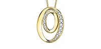 10K Yellow Gold 0.10cttw Diamond Pendant, 18"