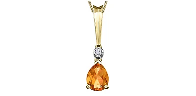 10K Yellow Gold cttw Diamond and Citrine Pendant