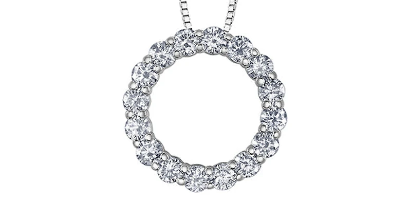 10K White Gold 1.00cttw Diamond Necklace