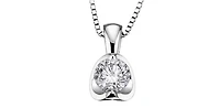 14K White Gold 0.10cttw Canadian Diamond Mezza Luna Necklace