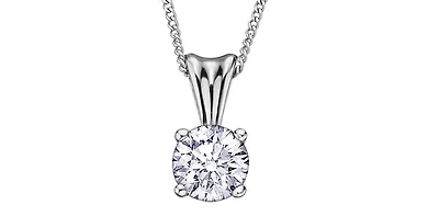 14K White Gold 0.30cttw Canadian Diamond Pendant