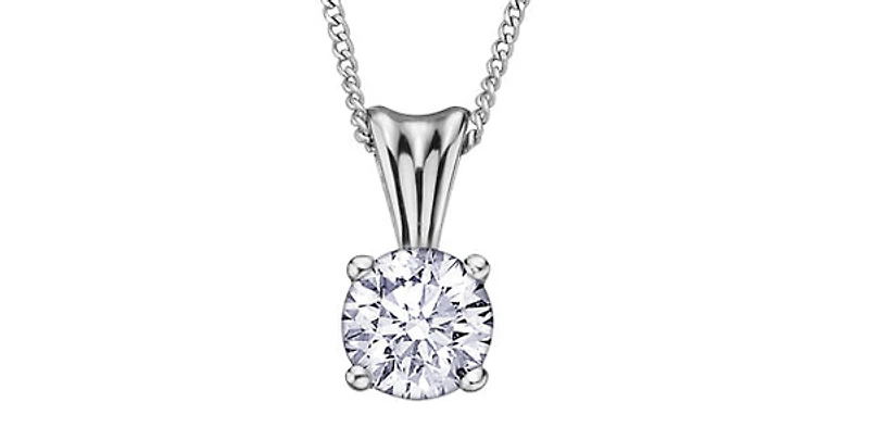 14K White Gold 0.10cttw Canadian Diamond Pendant