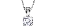 14K White Gold 0.10cttw Canadian Diamond Pendant
