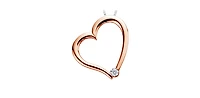 10K Rose Gold 0.03cttw Canadian Diamond Heart Pendant, 18"