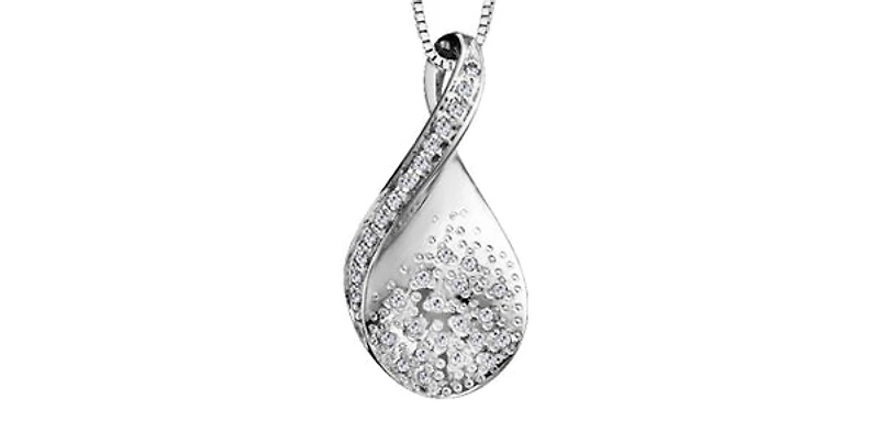 10K White Gold 0.18 cttw Diamond Pendant