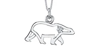 10K White Gold Canadian Diamond Polar Bear Pendant - 18"