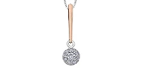 10K White and Rose Gold 0.13cttw Diamond Necklace