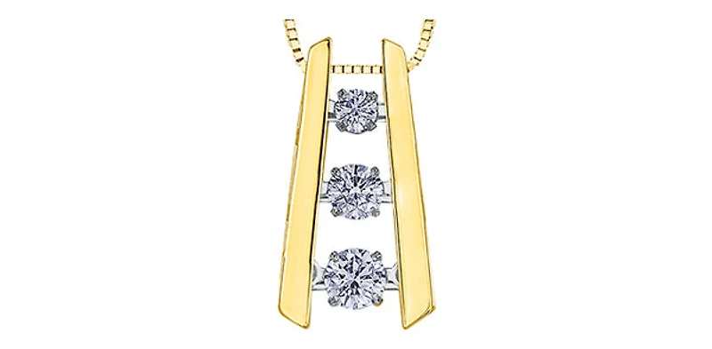 10K Yellow Gold 0.30 cttw Pulse Diamond Necklace