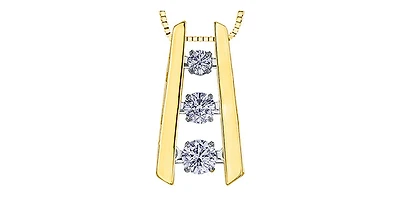 10K Yellow Gold 0.30 cttw Pulse Diamond Necklace