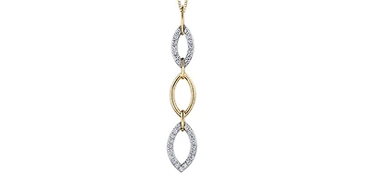 10K White and Yellow Gold cttw Diamond Pendant