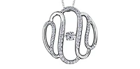 10K White Gold 0.40 cttw Diamond Pulse Pendant