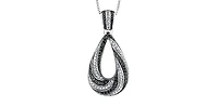 10K White Gold 0.45 cttw Diamond & Black Diamond Pendant