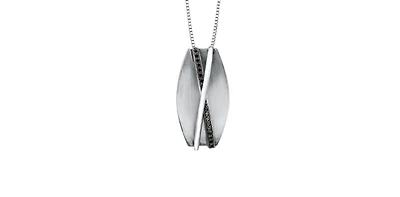 Sterling Silver 0.08cttw Black Diamond Necklace