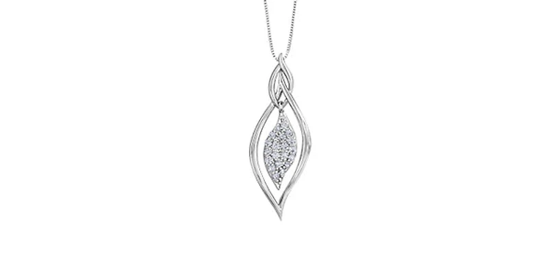 10K White Gold 0.33 cttw Diamond Pendant