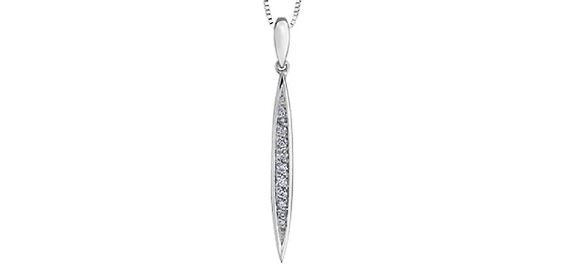 10K White Gold 0.07cttw Diamond Pendant