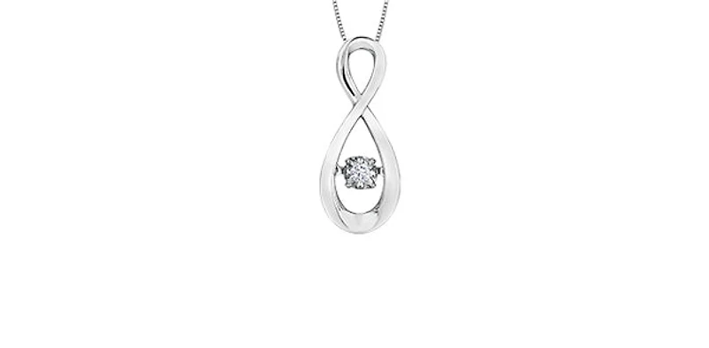 10K White Gold cttw Diamond Pulse Pendant