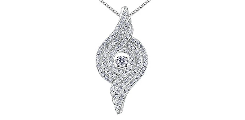 10K White Gold 0.57 cttw Diamond "Pulse" Pendant