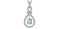 10k White Gold Aquamarine Birthstone pendant
