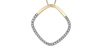 10K White and Yellow Gold 0.10 cttw Diamond Pendant