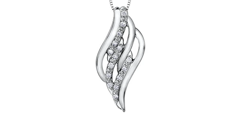10K White Gold 0.12 cttw Diamond Pendant